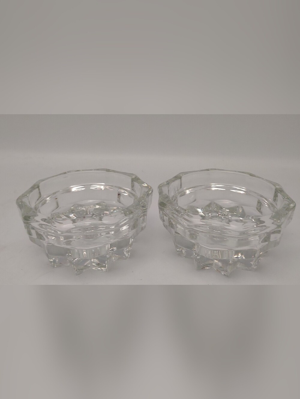 Vintage Indiana glass Whitehall Cubist Colony Candle Holders Glass set of 2